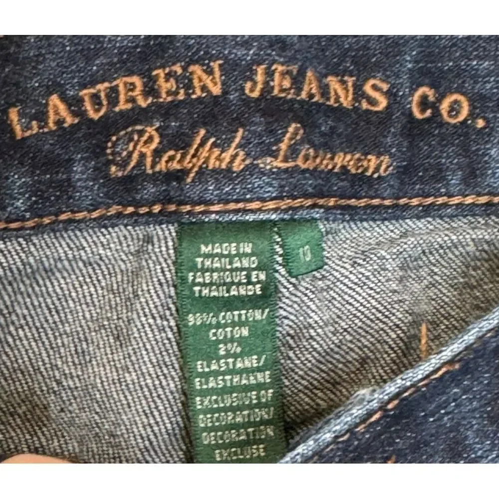 Lauren Jeans Co. Women's Jeans Classic Mid-Calf‎ Cropped High-Rise Denim Blue 32